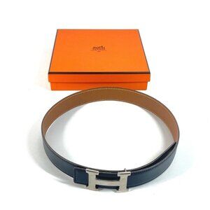 HERMES H belt Buckle Belt Accessories belt Black x Gold/SilverHardware